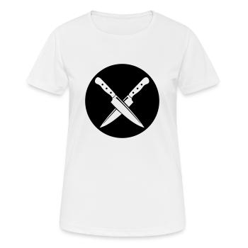 messer - Frauen T-Shirt atmungsaktiv - Weiß - Vorne - AI Model Female 172 dark (172cm)
