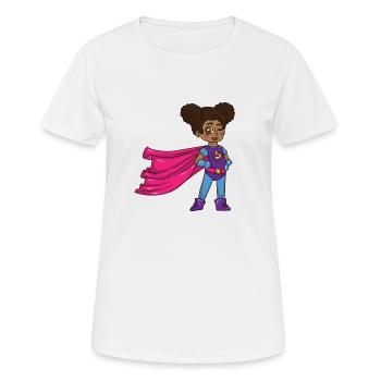 Superhéroïne Precious - T-shirt respirant Femme - blanc - Devant - AI Model Female 172 dark (172cm)