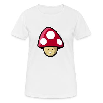 Pilz - Frauen T-Shirt atmungsaktiv - Weiß - Vorne - AI Model Female 172 dark (172cm)