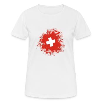 swiss flag design - Frauen T-Shirt atmungsaktiv - Weiß - Vorne - AI Model Female 172 dark (172cm)
