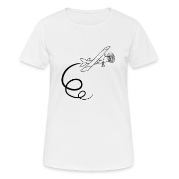 boucle voltige acrobatie aérienne petit avion avio - T-shirt respirant Femme - blanc - Devant - AI Model Female 172 dark (172cm)