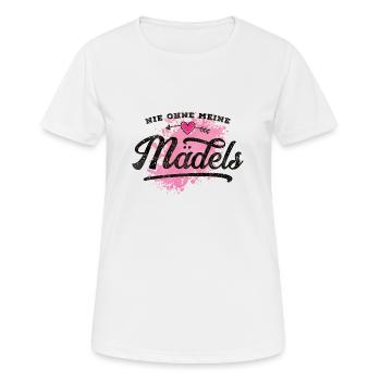 nie ohne meine maedels herz - Frauen T-Shirt atmungsaktiv - Weiß - Vorne - AI Model Female 172 dark (172cm)