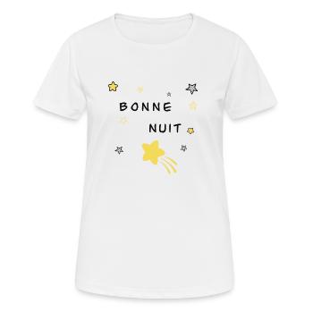 Bonne nuit - T-shirt respirant Femme - blanc - Devant - AI Model Female 172 dark (172cm)