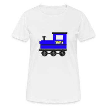 SM42 Lokomotive - Frauen T-Shirt atmungsaktiv - Weiß - Vorne - AI Model Female 172 dark (172cm)