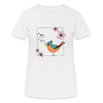 Singing bird - Women's Breathable T-Shirt - white - Front - AI Model Female 172 dark (172cm)