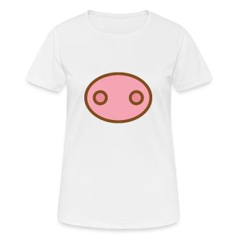 Cochon museau masque facial masque facial cadeau - T-shirt respirant Femme - blanc - Devant - AI Model Female 172 dark (172cm)