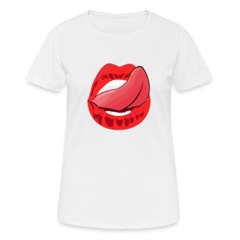 La bouche - T-shirt respirant Femme - blanc - Devant - AI Model Female 172 dark (172cm)