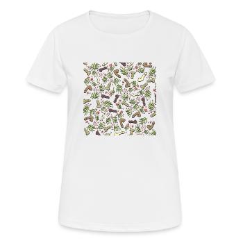 Penis Muster Blumen Versaute Geschenkidee Geschenk - Frauen T-Shirt atmungsaktiv - Weiß - Vorne - AI Model Female 172 dark (172cm)