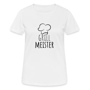 Grillmeister - Frauen T-Shirt atmungsaktiv - Weiß - Vorne - AI Model Female 172 dark (172cm)
