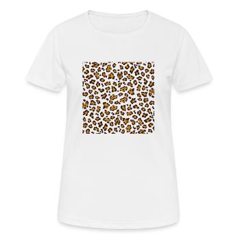 Leopard face mask - Leo pattern tiger - Women's Breathable T-Shirt - white - Front - AI Model Female 172 dark (172cm)