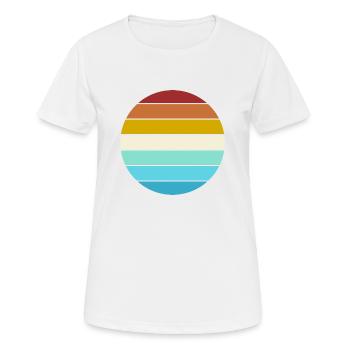 Retro Farben Kreis Universeller Hintergrund - Frauen T-Shirt atmungsaktiv - Weiß - Vorne - AI Model Female 172 dark (172cm)