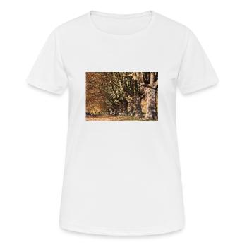 Sonnenbeschienene Platanen Allee - Frauen T-Shirt atmungsaktiv - Weiß - Vorne - AI Model Female 172 dark (172cm)