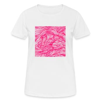 Pink Wellen Linien Muster Bewegung Geschenk - Frauen T-Shirt atmungsaktiv - Weiß - Vorne - AI Model Female 172 dark (172cm)