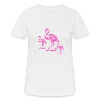 Pink Flamingo - Frauen T-Shirt atmungsaktiv - Weiß - Vorne - AI Model Female 172 dark (172cm)