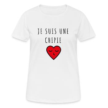 Je suis une Chipie - T-shirt respirant Femme - blanc - Devant - AI Model Female 172 dark (172cm)