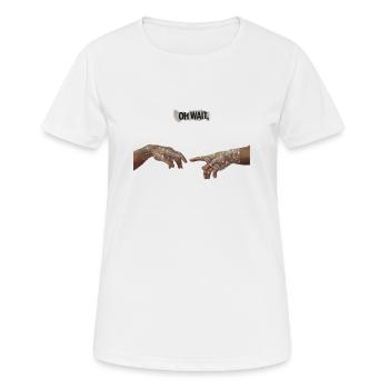 Création d'Adan - T-shirt respirant Femme - blanc - Devant - AI Model Female 172 dark (172cm)