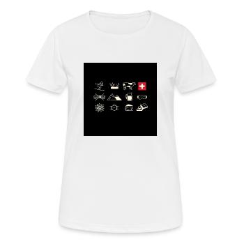 Swiss Mask - Mouthguard Swiss Symbols - Women's Breathable T-Shirt - white - Front - AI Model Female 172 dark (172cm)