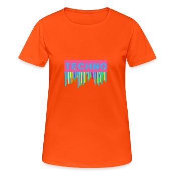 Néon Techno - T-shirt respirant Femme - orange néon - Devant - AI Model Female 172 dark (172cm)