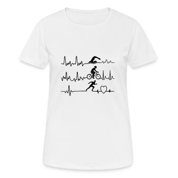 Triathlon battement de coeur natation course cyclisme - T-shirt respirant Femme - blanc - Devant - AI Model Female 172 dark (172cm)