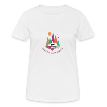 Maske - Mundschutz - There is no Planet B - Frauen T-Shirt atmungsaktiv - Weiß - Vorne - AI Model Female 172 dark (172cm)