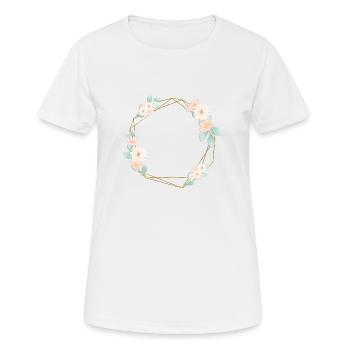 Fleurs géométriques personnalisables - T-shirt respirant Femme - blanc - Devant - AI Model Female 172 dark (172cm)