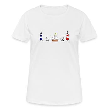Ancre pour voilier Maritim Lighthouse - T-shirt respirant Femme - blanc - Devant - AI Model Female 172 dark (172cm)