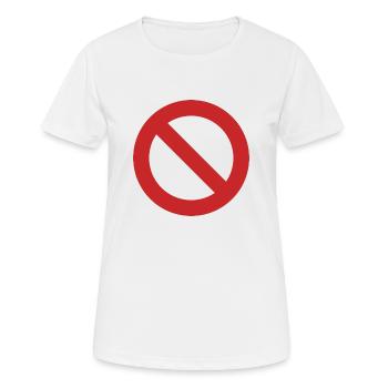 cercle rouge anti rouge n'aime pas la haine contre vide - T-shirt respirant Femme - blanc - Devant - AI Model Female 172 dark (172cm)