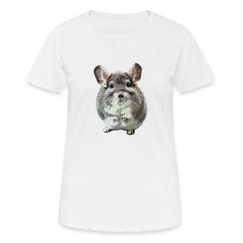 Masque de chinchilla - T-shirt respirant Femme - blanc - Devant - AI Model Female 172 dark (172cm)