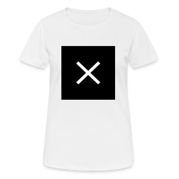 Cross white on black - Women's Breathable T-Shirt - white - Front - AI Model Female 172 dark (172cm)