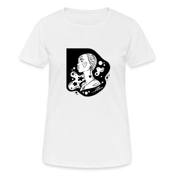 Sie - Frauen T-Shirt atmungsaktiv - Weiß - Vorne - AI Model Female 172 dark (172cm)