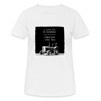 J'aime mon tracteur - T-shirt respirant Femme - blanc - Devant - AI Model Female 172 dark (172cm)