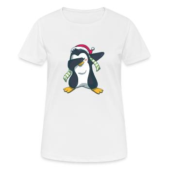 Pingouin tamponnant - T-shirt respirant Femme - blanc - Devant - AI Model Female 172 dark (172cm)