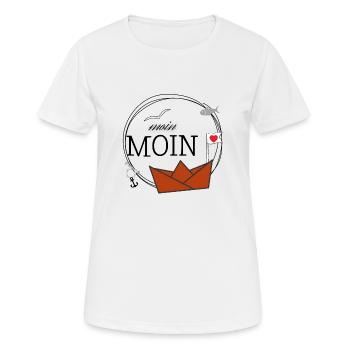 Bonjour - T-shirt respirant Femme - blanc - Devant - AI Model Female 172 dark (172cm)