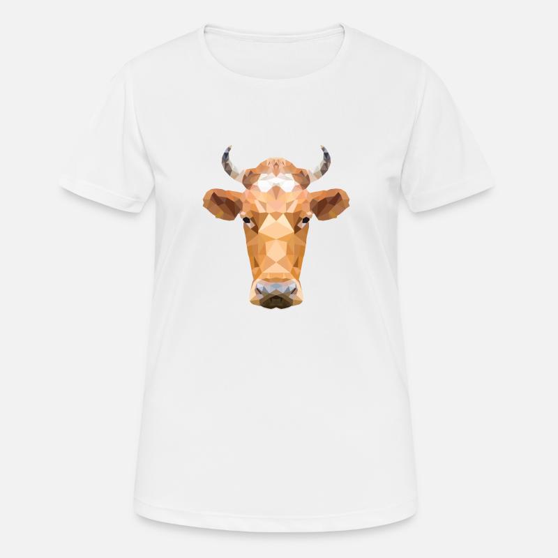 Braune Kuh oder Kakao-Kuh - Frauen T-Shirt atmungsaktiv - Weiß