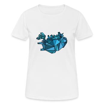 Carte de l’Islande - carte géographique - ICELAND - géométrique - T-shirt respirant Femme - blanc - Devant - AI Model Female 172 dark (172cm)