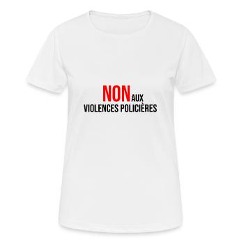non aux violences policières - T-shirt respirant Femme - blanc - Devant - AI Model Female 172 dark (172cm)