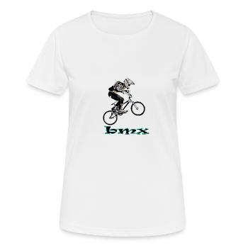 BMX-Rennen - Frauen T-Shirt atmungsaktiv - Weiß - Vorne - AI Model Female 172 dark (172cm)