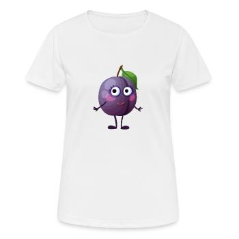 Prune mignonne Smile - T-shirt respirant Femme - blanc - Devant - AI Model Female 172 dark (172cm)