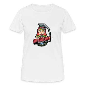 Matroschka - aus Russland mit Liebe - Frauen T-Shirt atmungsaktiv - Weiß - Vorne - AI Model Female 172 dark (172cm)