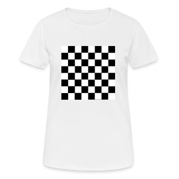 Schachbrett - Frauen T-Shirt atmungsaktiv - Weiß - Vorne - AI Model Female 172 dark (172cm)