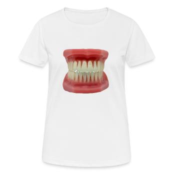 Les dents - T-shirt respirant Femme - blanc - Devant - AI Model Female 172 dark (172cm)