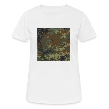German flecktarn camouflage - Women's Breathable T-Shirt - white - Front - AI Model Female 172 dark (172cm)