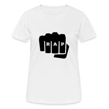 rap rapper music musik rap faust - Frauen T-Shirt atmungsaktiv - Weiß - Vorne - AI Model Female 172 dark (172cm)