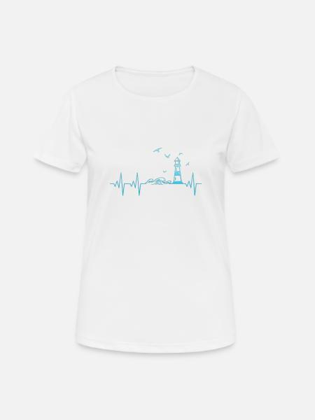Küste Herzschlag - Frauen T-Shirt atmungsaktiv - Weiß