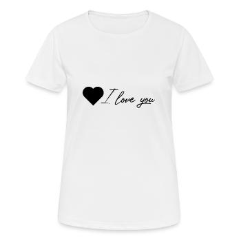je t'aime - T-shirt respirant Femme - blanc - Devant - AI Model Female 172 dark (172cm)