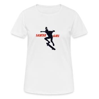 Fille patineuse - T-shirt respirant Femme - blanc - Devant - AI Model Female 172 dark (172cm)