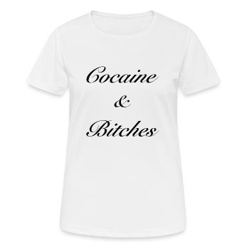 cocaïne & B ... - T-shirt respirant Femme - blanc - Devant - AI Model Female 172 dark (172cm)