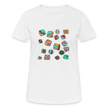 Multicolored dice - Women's Breathable T-Shirt - white - Front - AI Model Female 172 dark (172cm)