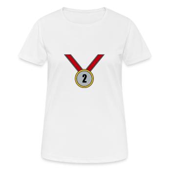 2nd place medal - Women's Breathable T-Shirt - white - Front - AI Model Female 172 dark (172cm)