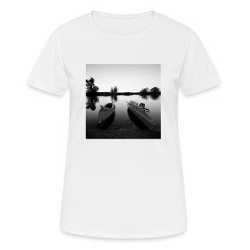 Faltboote - Frauen T-Shirt atmungsaktiv - Weiß - Vorne - AI Model Female 172 dark (172cm)